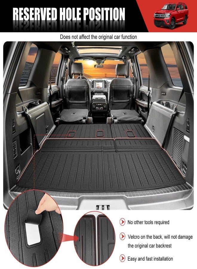 Utiiy Cargo Mat with Seat Back Cover Fit for 2018-2024 Ford Expedition/Lincoln Navigator Accessories(Not Max or L Models), Cargo Liner TPE Trunk Mat for 2024 Ford Expedition/Lincoln Navigator - Image 5